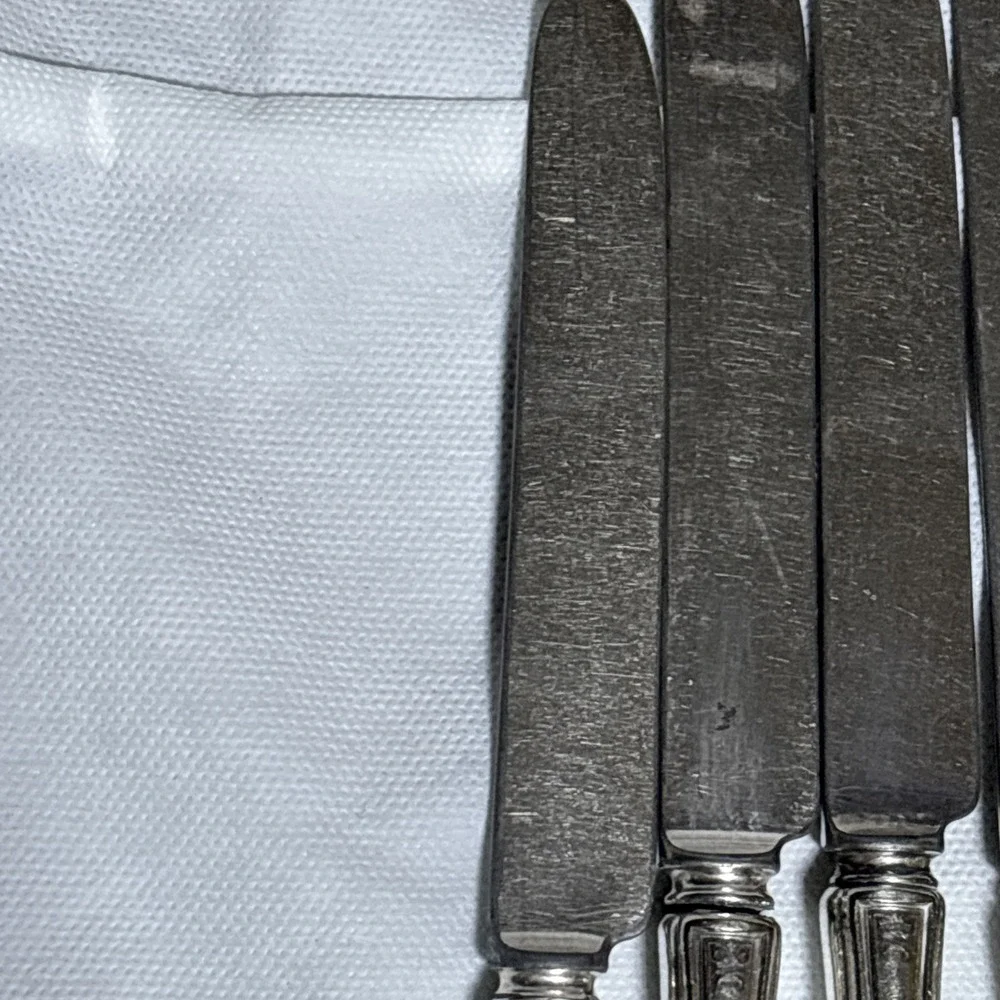 6 Louis XVI Atq Oneida Community Plate Silver Plated Dinner Knifes No Monogram